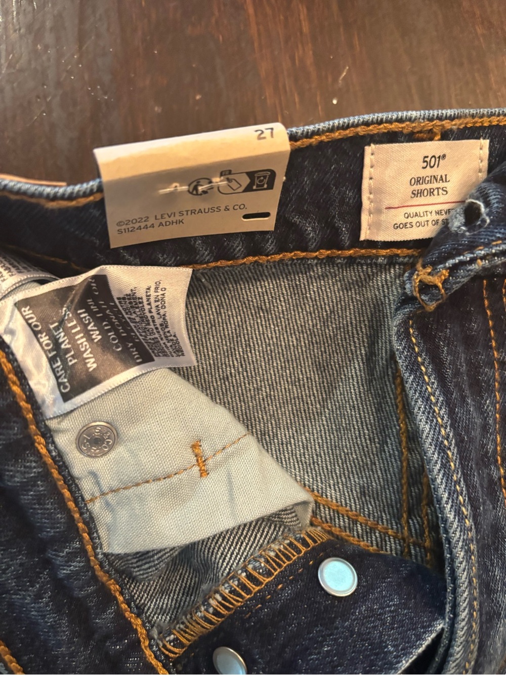 Levi's 501 Original Shorts - Dark Blue Denim NWT